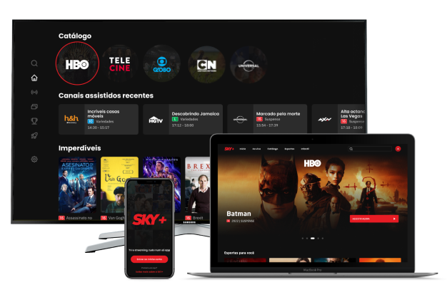 Conteúdo SKY disponível na TV, no notebook e no celular